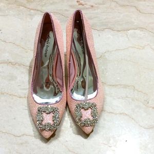Glitter pink Embellished heels